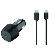 Ładowarki samochodowe - Ładowarka samochodowa 2GO 3000mA USB-C w tym USB-C Lightn. kabel sw - miniaturka - grafika 1