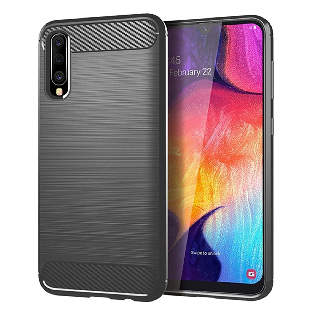 Samsung Etui na telefon komórkowy Etui TPU Etui ochronne Etui na telefon komórkowy Bumper Carbon Optic Shell, Kolor: Szary, Wybierz model: Samsung Galaxy S20 Plus