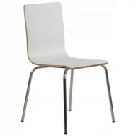 Fotele i krzesła biurowe - Krzesło Do Restauracji Laminowane Werdi B Stal Nierdzewna/biały Solidne - miniaturka - grafika 1
