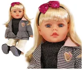 Lalki dla dziewczynek - Lalka bobas jak żywa duża 56cm siedząca miękka interaktywna mówi śpiewa 2 języki uczy - miniaturka - grafika 1