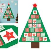 Kalendarze - Kalendarz adwentowy, świąteczny Choinka 102 cm dekoracja na ścianę, multikolor UNIWERSALNY - miniaturka - grafika 1