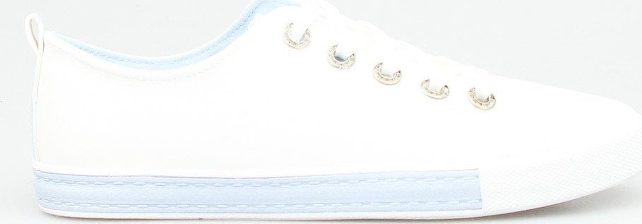 Seastar Tenisówki z ozdobnymi oczkami białe niebieskie-38