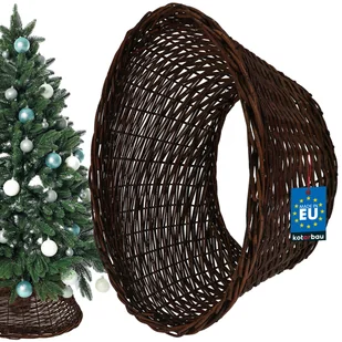 Spódnica choinkowa KOTARBAU® z wierzby Ø 60 cm, ciemnobrązowy stojak choinkowy z naturalnego rattanu, kosz na choinkę, pokrowiec na stojak choinkowy, dekoracyjna podstawa stojaka choinkowego - Stojaki choinkowe - miniaturka - grafika 1