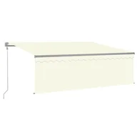Markizy - VidaXL Lumarko Automatycznie zwijana markiza z zasłoną, 4x3 m, kremowa 3069427 VidaXL - miniaturka - grafika 1