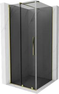 Mexen Velar kabina prysznicowa rozsuwana 110x110 cm, grafit, złota - 871-110-110-41-50 - Kabiny prysznicowe - miniaturka - grafika 1