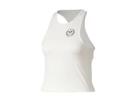 Koszulki sportowe damskie - CRIVIT Top funkcyjny damski z wycięciem na plecach (Biały, L (44/46)) - miniaturka - grafika 1