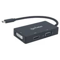 Kable - Manhattan Multiport Adapter 152983 USB-C 3.1 na HDMI DVI VGA 4K/1080p 152983 - miniaturka - grafika 1