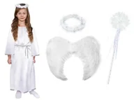 Stroje karnawałowe - ZESTAW SUKIENKA ANIOŁEK BIAŁY 146-158 - miniaturka - grafika 1