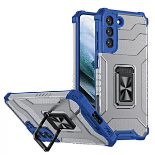 Crystal Ring Case pancerne hybrydowe etui pokrowiec + magnetyczny uchwyt Samsung Galaxy S21+ 5G (S21 Plus 5G) niebieski - Etui i futerały do telefonów - miniaturka - grafika 1