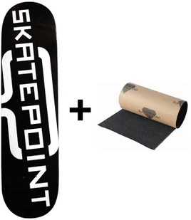 deck SKATE POINT SIGNATURE DECK HIGH CONCAVE Black + GRIPTAPE - Deski snowboardowe - miniaturka - grafika 1