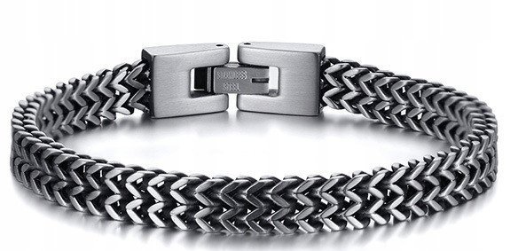 BRANSOLETKA SREBRNA MĘSKA STAL SZLACHETNA CHIRURGICZNA ORYGINALNA MODNA