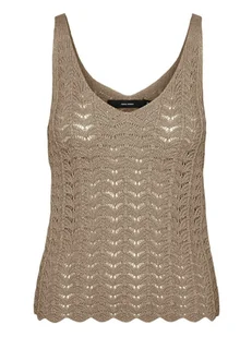 Vero Moda Top dzianinowy w kolorze khaki - Koszulki i topy damskie - miniaturka - grafika 1