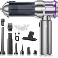 Akcesoria motoryzacyjne - Srebrny odkurzacz ręczny, 16000 Pa, mocny odkurzacz samochodowy 4 w 1 z automatycznym opróżnianiem jednym dotknięciem, bezszczotkowy silnik z 3 poziom - miniaturka - grafika 1