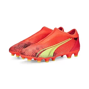 PUMA Unisex dziecięce buty piłkarskie Ultra Match Ll Fg/Ag Jr, Fiery Coral Fizzy Light Puma Black, 38.5 EU - Piłka nożna - miniaturka - grafika 1