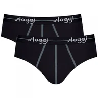 Majtki męskie - Slipy Start Midi 2-pak czarne - Sloggi - miniaturka - grafika 1