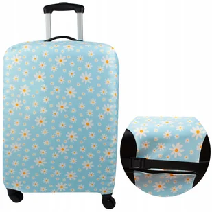 Elastyczny Pokrowiec niebieski na walizkę Sillar z motywem kwiatu rozmiar L - Akcesoria podróżnicze - miniaturka - grafika 1