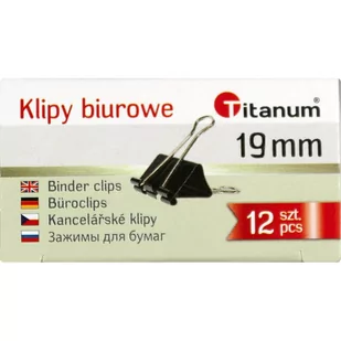 Titanum Klipy do akty biurowe 19 mm - Spinacze i klipsy do papieru - miniaturka - grafika 1