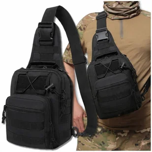 Plecak Taktyczny SURVIVAL Torba na Ramię Wojskowa saszetka czarna męska - Nerki Plecak Taktyczny SURVIVAL Torba na Ramię Wojskowa saszetka czarna męska - Nerki - miniaturka - grafika 1