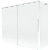 Parawany nawannowe - Mexen Rox L parawan nawannowy 2-skrzydłowy rozsuwany 180 + 80 x 150 cm, transparent, biały - 8C9L-180-080-20-00 - miniaturka - grafika 1