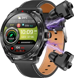 Smartwatch T95 2 w 1 z wkładkami dousznymi, 1,52-calowym ekranem dotykowym, monitorem fitness, wodoodpornością IP67, BT call, monitorem tlenu we krwi / snu / tętna / ciśnienia krwi, wieloma trybami sportowymi, powiadomieniami / przypomnieniami o połączeniach / sesjach, zdalną kamerą, kompatybilny z Android iOS - Elektronika OUTLET - miniaturka - grafika 1