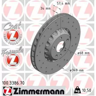 Tarcza hamulcowa ZIMMERMANN 100.3386.70 - Tarcze hamulcowe - miniaturka - grafika 1