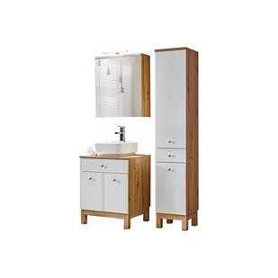 Zestaw Mebli do Łazienki Set 60-01 Samoa White Comad Biały, Dąb Artisan - Meble łazienkowe - miniaturka - grafika 1