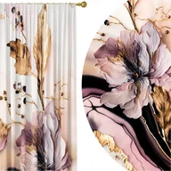 Zasłony - GOTOWE ZASŁONY NA ŻABKI TAŚMIE 140X240 ZASŁONA DO SALONU POKOJU KWIATY 137 - miniaturka - grafika 1