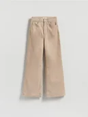 Spodnie damskie - Reserved - Jeansy wide leg - beżowy - miniaturka - grafika 1