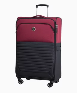 PUCCINI Duża miękka walizka z czerwonymi wstawkami - Walizki PUCCINI Duża miękka walizka z czerwonymi wstawkami - Walizki - miniaturka - grafika 1