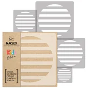 Szablony malarskie - szablon malarski wielokrotny dla dzieci (5 szt.) // KÓŁKA - PASKI - PÓŁTONY - miniaturka - grafika 1