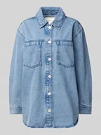Kurtki damskie - Kurtka jeansowa o kroju relaxed fit z czystej bawełny - miniaturka - grafika 1