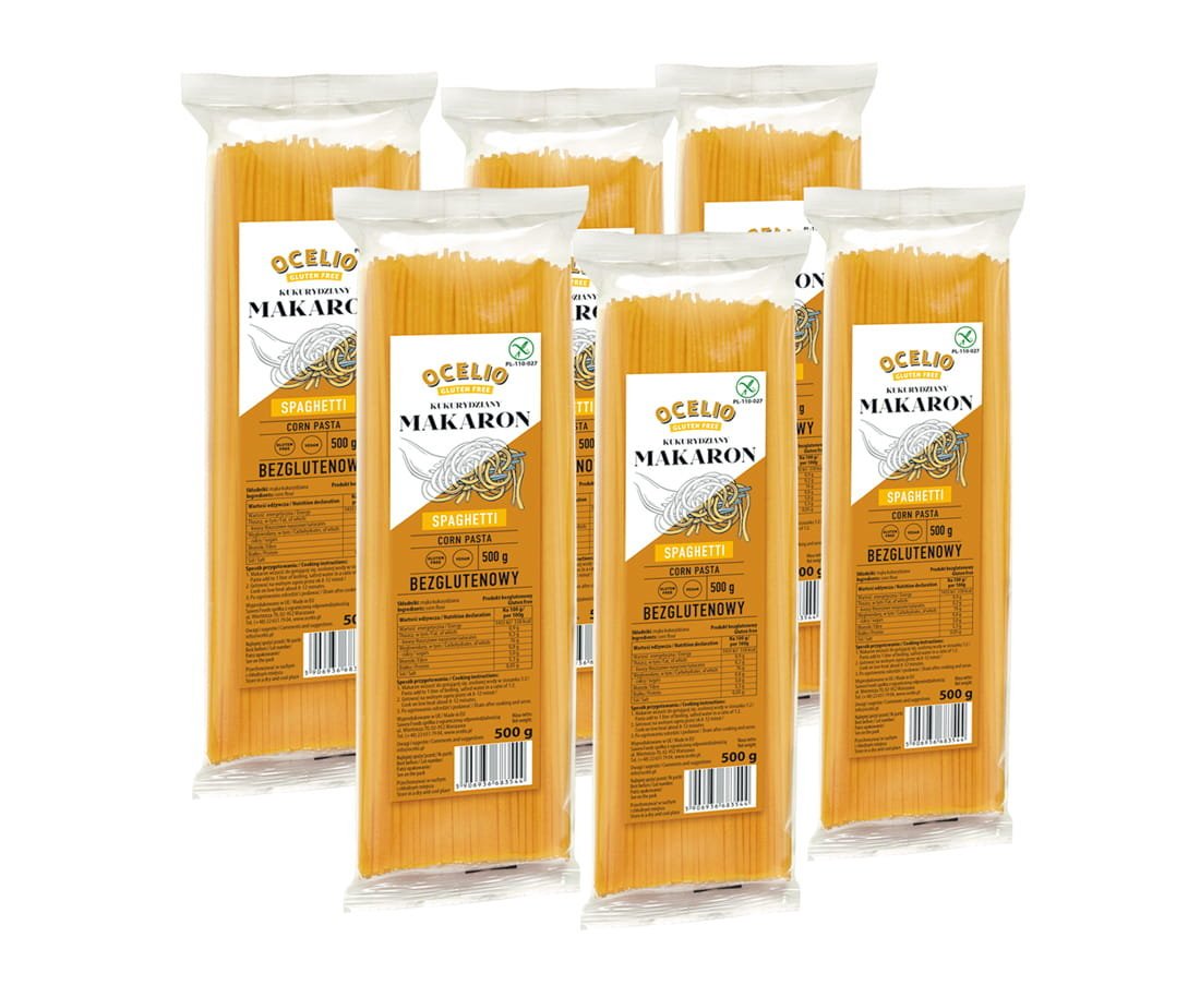 Ocelio Makaron Bezglutenowy Spaghetti 500g (ZESTAW 6 szt.)