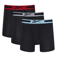 Majtki męskie - Bielizna męska Reebok 150493PKA SPORTS TRUNKS MED DANE 3PK Czarna - miniaturka - grafika 1