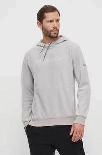 Columbia bluza polarowa kolor szary z kapturem z aplikacją - Bluzy męskie - miniaturka - grafika 1