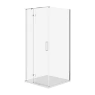 Kabiny prysznicowe - Kabina Prysznicowa Cersanit Jota 90X90X195 kwadratowa lewa transparentny brodzik Tako Slim 4 cm Biały  S601-167 - miniaturka - grafika 1
