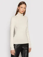 Swetry damskie - Vero Moda Golf Glory 10231630 Écru Slim Fit - miniaturka - grafika 1
