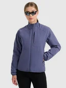 Kurtki i kamizelki sportowe damskie - 4F Kurtka puchowa trekkingowa z wypełnieniem syntetycznym damska - granatowa L - miniaturka - grafika 1