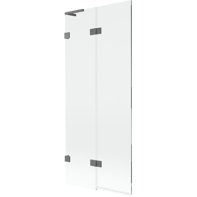 Mexen Lunar L parawan nawannowy 2-skrzydłowy lewy 80 x 150 cm, transparent, gun metal - 897L-080-100-95-00-L