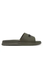 Klapki i japonki męskie - Tommy Hilfiger Klapki Dual Density Hilfiger Pool Slide FM0FM05430 Khaki - miniaturka - grafika 1