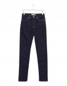 Spodnie damskie - LACOSTE SPODNIE JEANSOWE GRANATOWE RURKI S VAG - Lacoste - miniaturka - grafika 1