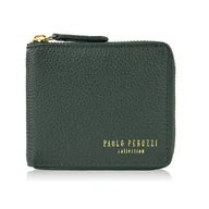 Portfele - Portfel damski skórzany mały ciemnozielony poziomy z RFID KV-04-DGR - miniaturka - grafika 1