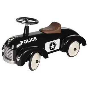 Goki Jeździk do odpychania nóżkami - Policja - czarne metalowe autko - Jeździki dla dzieci - miniaturka - grafika 1