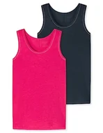 Koszulki i topy damskie - Schiesser Dziewczęce 2 sztuki topów podkoszulek z mikrofibry - Personal Fit, wielokolorowa, 152 cm - miniaturka - grafika 1