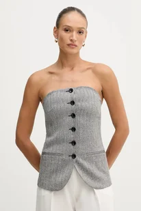 Sisley bluzka damska kolor czarny wzorzysta 5D12LH01R - Bluzki damskie - miniaturka - grafika 1