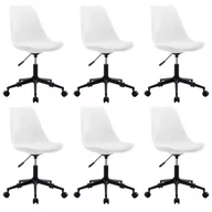Krzesła - vidaXL Obrotowe krzesła jadalniane, 6 szt., białe, sztuczna skóra - miniaturka - grafika 1
