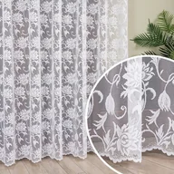 Firany - Długa firana żakardowa, wzór kwiatowy po całości, kolor biały, sprzedawana na metry, wysokość: - 270 cm - miniaturka - grafika 1
