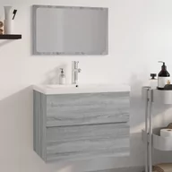 Meble łazienkowe - Lumarko Zestaw mebli łazienkowych, szary dąb sonoma - miniaturka - grafika 1