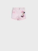 Spodnie i spodenki dla dziewczynek - Sinsay - Szorty jeansowe Myszka Minnie - różowy - miniaturka - grafika 1