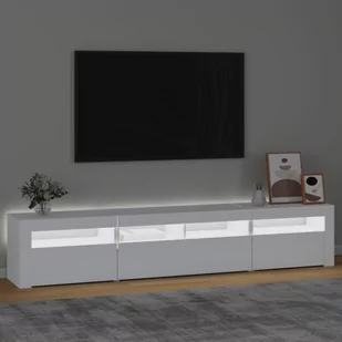 Lumarko Szafka pod TV z oświetleniem LED, biała - Szafki RTV - miniaturka - grafika 4