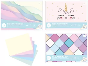 Blok rysunkowy kolorowy, A4, barwiony w masie, pastelowy - Podobrazia, bloki, papiery - miniaturka - grafika 1